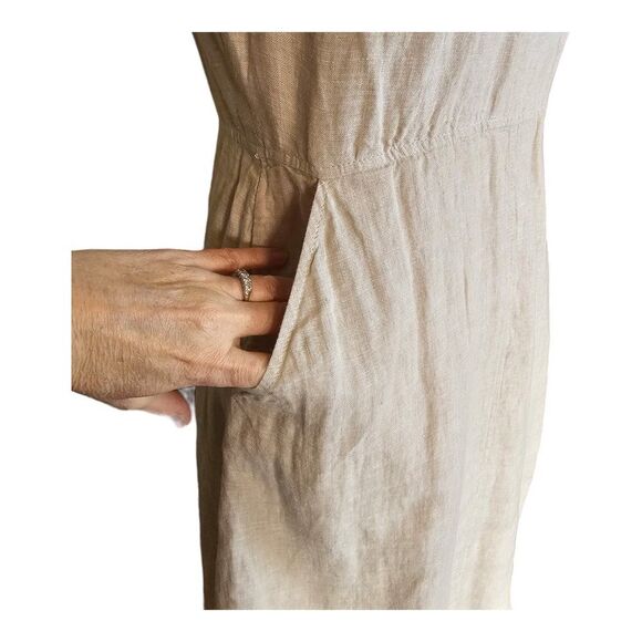 NWOT Tahari 100% Linen Sleeveless Belted Dress with Pockets Size 4 - Picture 5 of 16